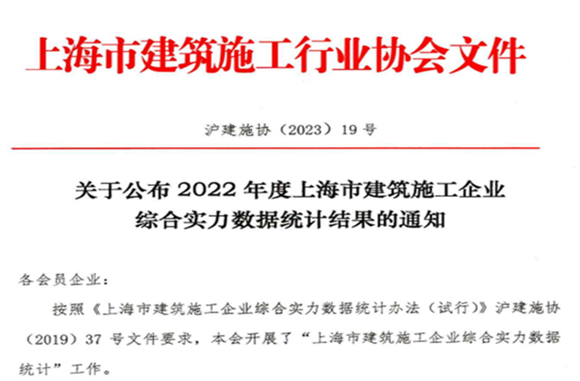 AG尊龙建设集团连续七年蝉联“上海市进沪施工30强企业第一名”